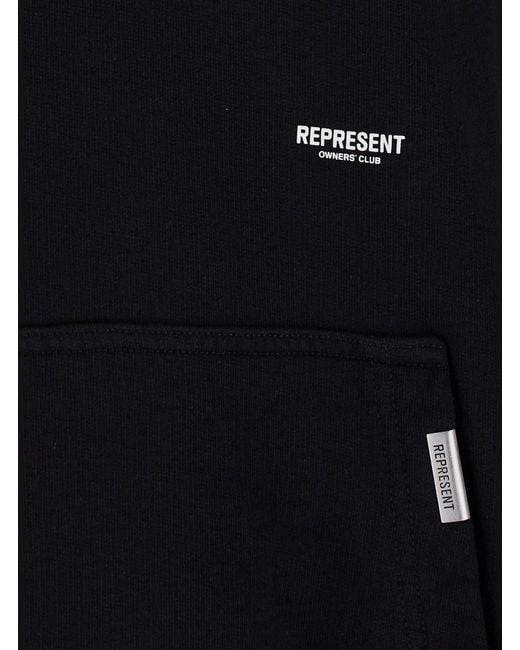 Represent Black Hoodie Micro Owners Club Hoodie With Logo for men