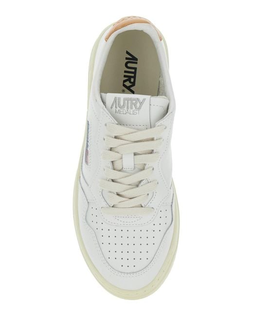 Autry White Low Top Sneakers With Logo Patch