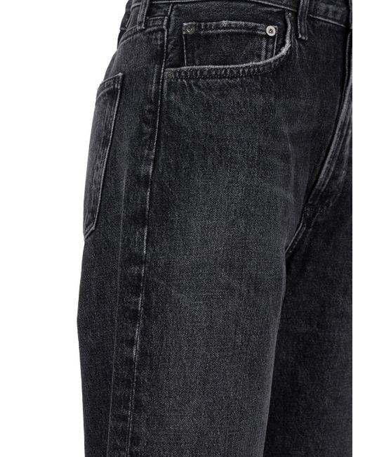 Jeans Bootcut 'Fran' Con Risvolto di Agolde in Black