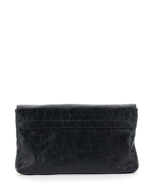 Balenciaga Black 'Le City' Small Clutch With Zip Pocket On The Front I