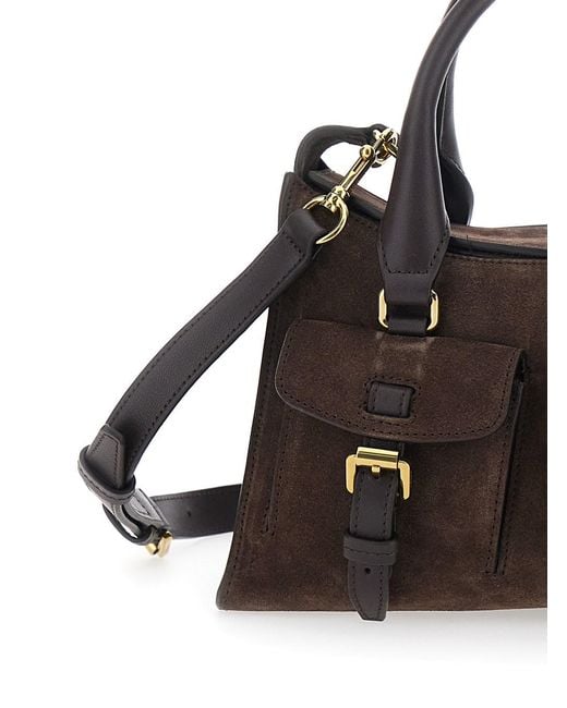 Mulberry Black Roxanne Small Handbag With Adjustable And Removable Shoulder Strap And Two Front Pockets