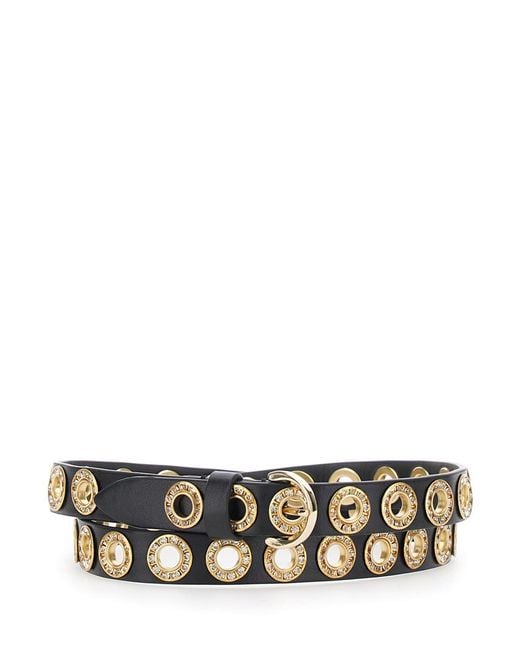 Pinko White Belt Nera Ecoleather
