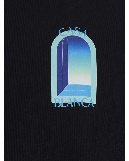 Casablanca Black T-Shirt With Logo Print On The Front And Back for men