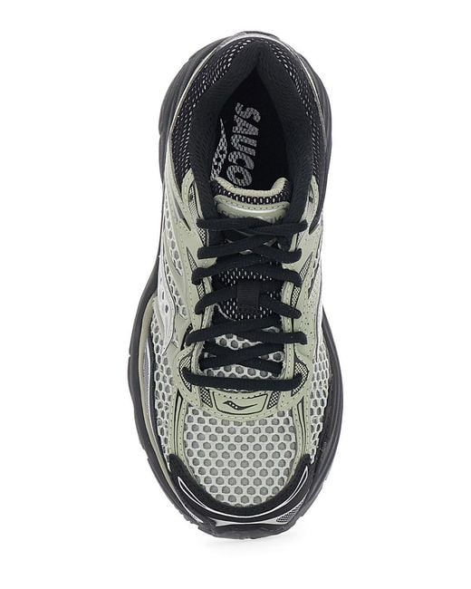 Saucony Gray Sneakers With Mesh Upper And Rubber Sole For