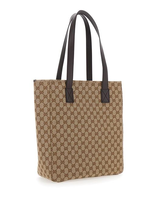 Gucci Natural Tote Bag With Two Top Leather Handles And Front Zip Pocket for men