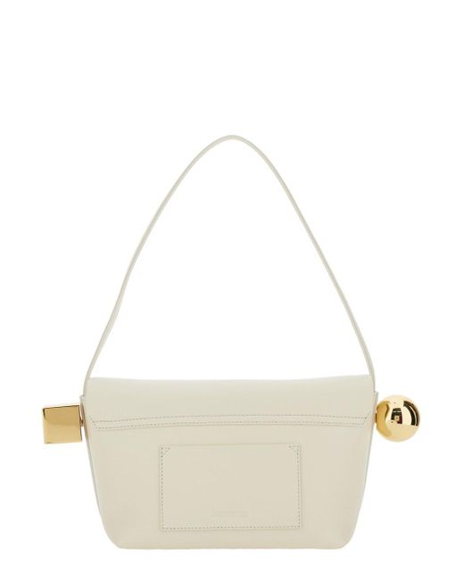 Borsa A Spalla 'Le Rond Carre' Con Tracolla di Jacquemus in Natural
