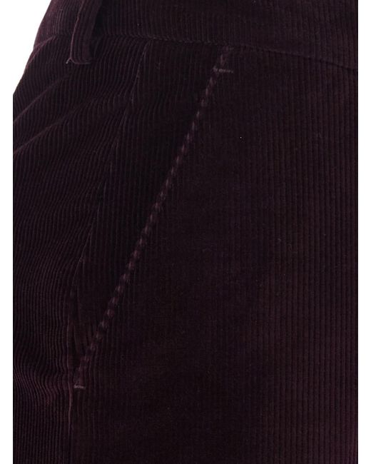 PT Torino Blue Five-Pocket Design Straight Leg Soft Corduroy Pants