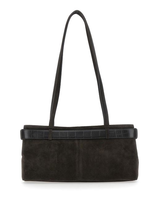 OSOI Black Shoulder Bag With Belt Detail And Pendant Keys