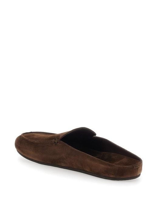 VINNY'S Brown 'Donnie' Mule With Slip-On Design And Rounded Toe for men