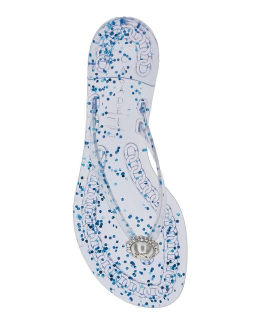 Casadei White Flip-Flop Sandal Crystal-Embellished