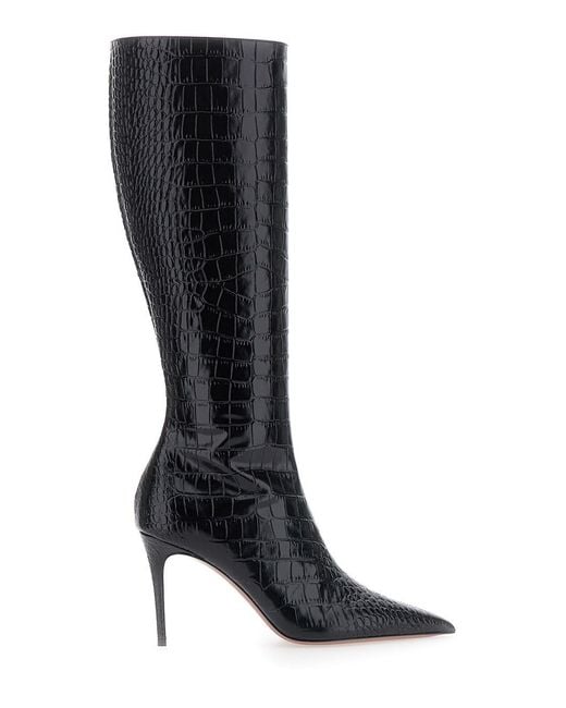 Paris Texas Black Vera Boot 85, Heeled Boots, Leather