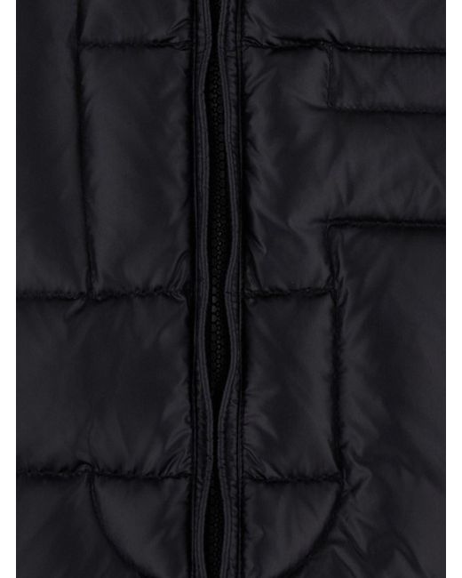Casablanca Black Down Jacket With Fixed Hood And Monogram Design for men