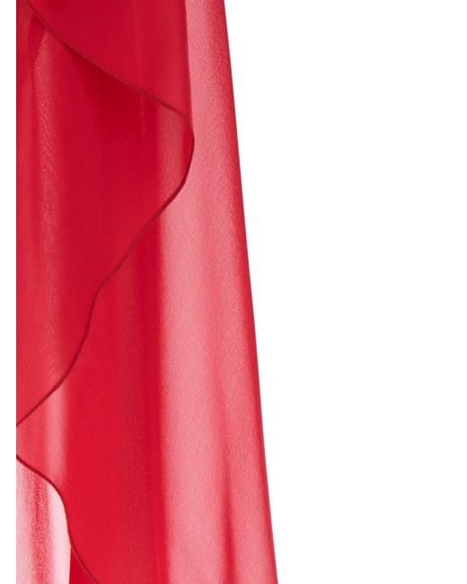 Antonelli Red 'Herve' Stole With Transparent Design