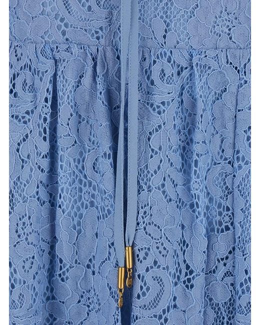 Michael Kors Blue Long Dress Cotton-Blend