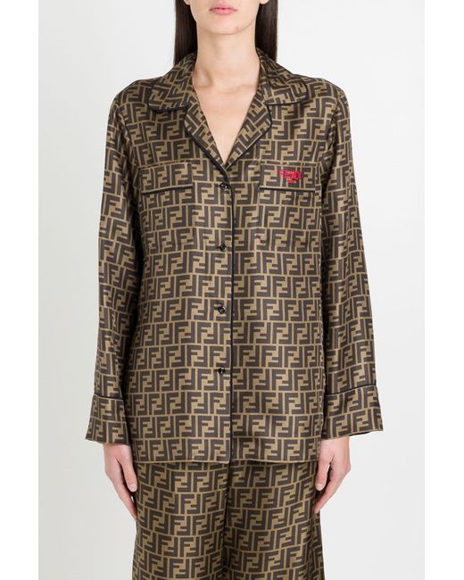 Fendi Brown Ff Pyjama Shirt