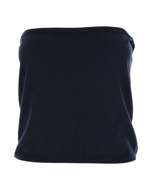 Max Mara Blue 'Faretra' Sweater With Boat Neck