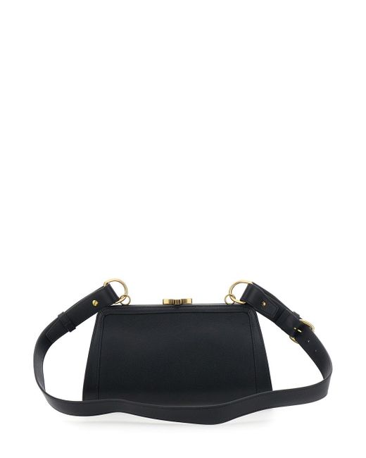 Vivienne Westwood Black 'Ascot' Shoulder Bag With Removable Shoulder Strap And Buckle Detail
