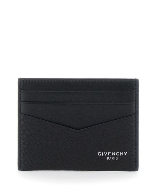 Givenchy Black Card Holder With V Detail And Logo Lettering On The Front for men