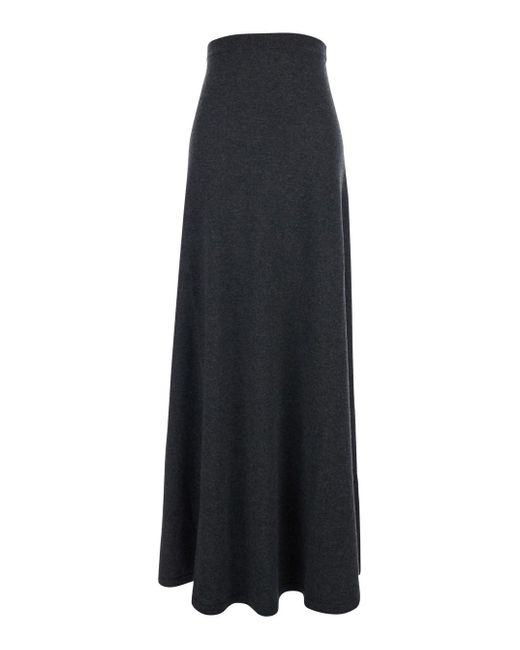Balenciaga Black Flared Skirt With Pleated Details And Elastic Ribbed Waist