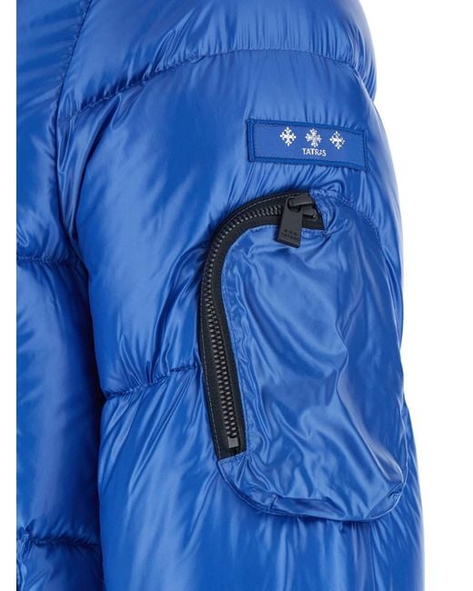 Tatras Blue 'Belbo' Down Jacket With Fixed Hood And Logo Patch On The for men