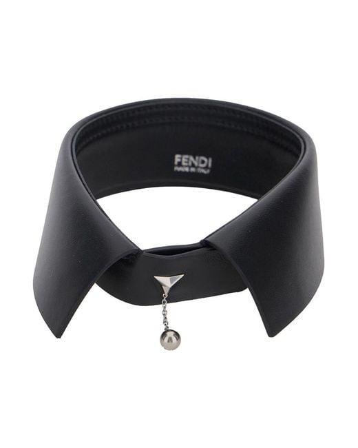 Fendi Black Collar With Sphere Pendant
