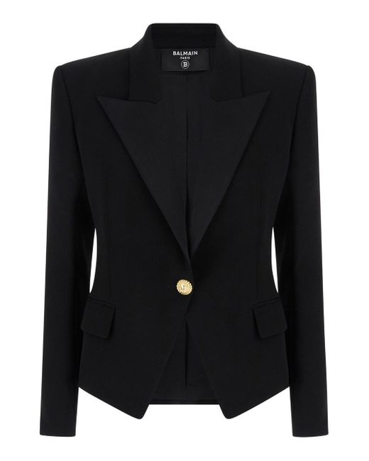 Balmain Black Single-Breasted Blazer With One Button