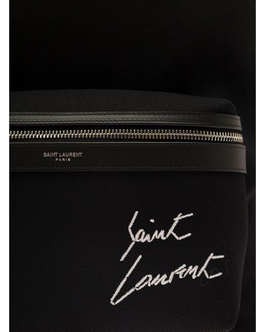 Zaino 'City' Con Logo Lettering Impresso di Saint Laurent in Black da Uomo