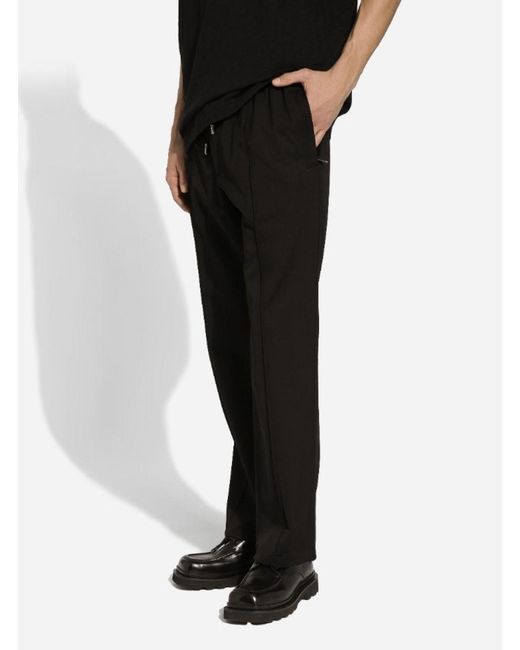 Pantalone Da Jogging Con Coulisse di Dolce & Gabbana in Black da Uomo