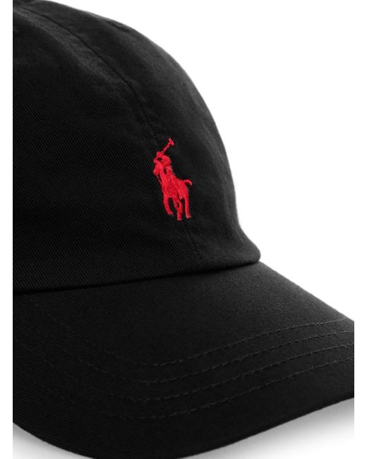 Polo Ralph Lauren Black Baseball Cap With Logo Embroidery