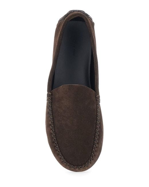 The Row Brown 'New Lucca' Loafers With Rounded Toe
