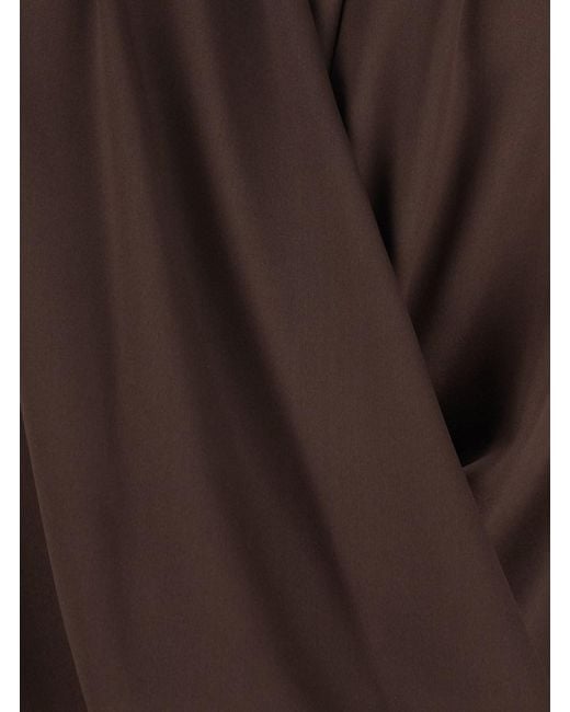 Le Plain Brown V-Neck Dress