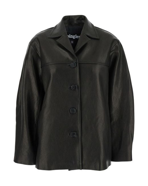 EPINGLER Black 'Mac' Jacket With Notched Revers And Dropped Shoulders