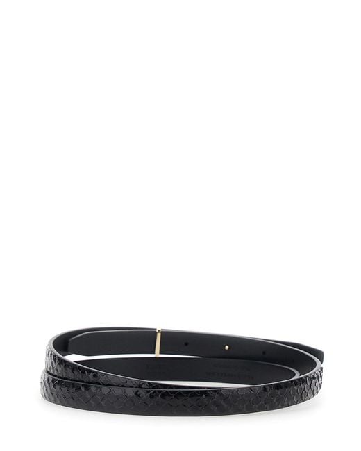 Tom Ford White Semi Shiny Printed Python F/C Belt