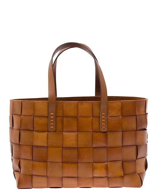 Dragon Diffusion Brown Tote Bag With Double Handle