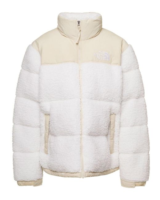 The North Face M High Pile Nuptse Jacket Gardenia /gravel in White for ...