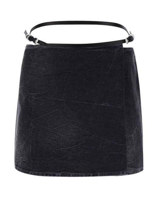 Minigonna 'Voyou' Con Cinturini E Logo di Givenchy in Black