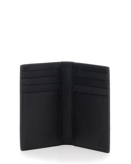 Gucci Black Bi-Fold Wallet With Vertical Design for men