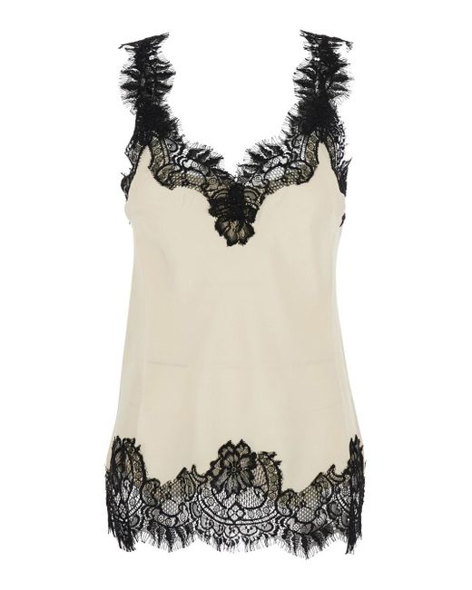 Top 'Megan' Smanicato Con Dettagli di Gold Hawk in Black
