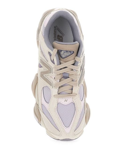 New Balance White Sneakers 9060 With Rubber Sole And Logo U