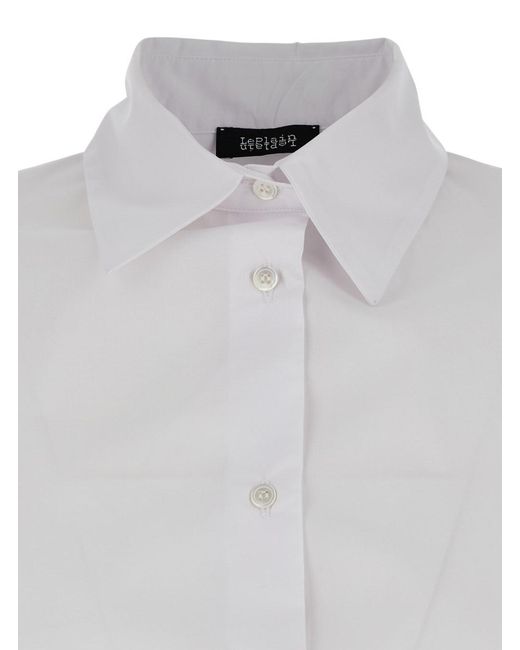 Le Plain White Shirt With Classic Collar And Long Sleeves