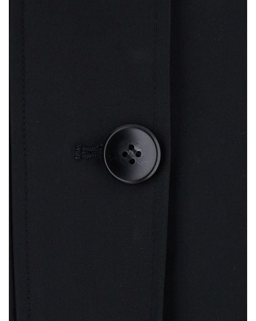 VALENTINI 1972 Black Reversible Parka With Hood And Two Patch Pockets