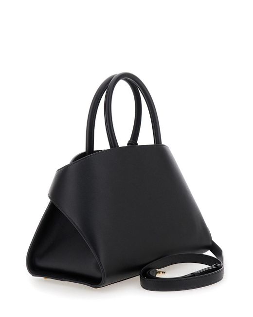 Borsa A Mano 'Hug' Con Logo E Fibbie Gancini di Ferragamo in Black