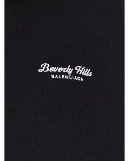 Balenciaga Blue 'Beverly Hills' Oversized Hoodie With Logo Print