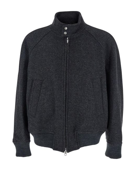 AFTER PRAY Blue 'Regards' Jacket With Front Zip Closure for men