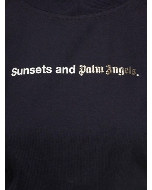 Palm Angels Blue Sunset Rouched Tee