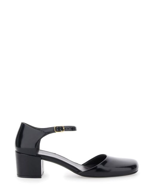 The Row White 'Penelope' Pumps With Square Toe And Low Block Heel