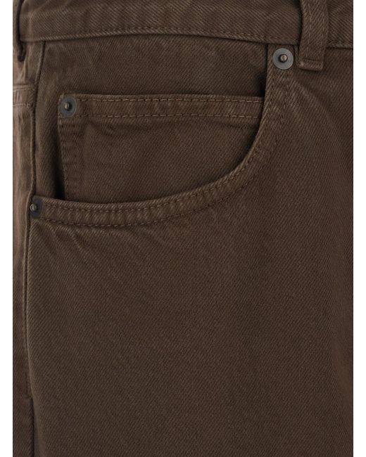 The Row Brown 'Finbar' Jeans With Wide Leg And Five-Pocket Design
