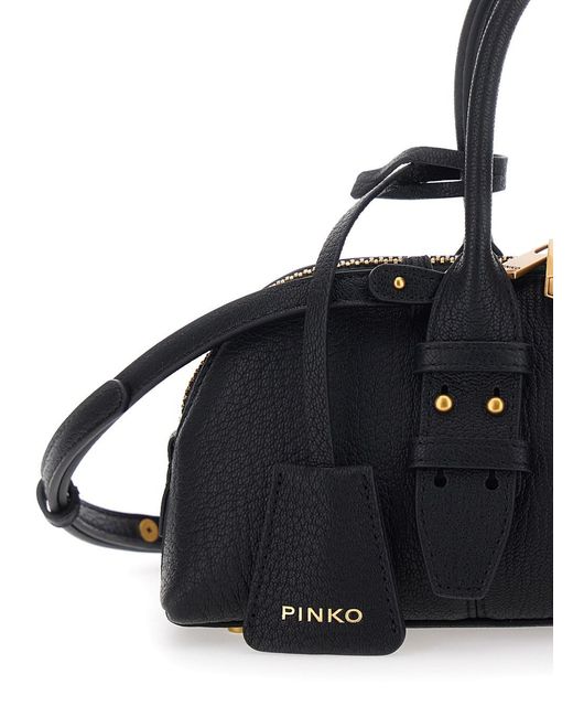 Pinko Black 'Bowling Horizontal' Handbag With Adjustable And Removable