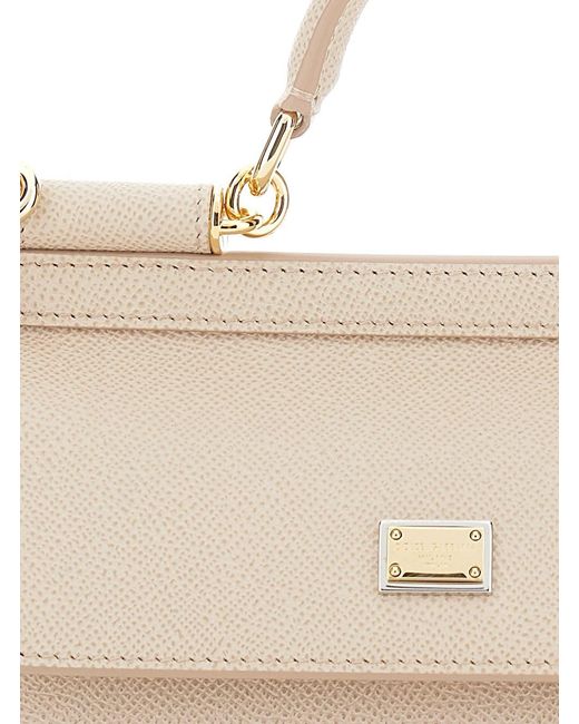 Dolce & Gabbana Natural 'Sicily' Handbag With Adjustable And Removable Sh