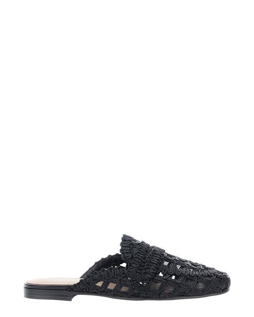 Twinset Black Mule With Fabric Upper And Rubber Sole For